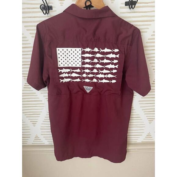 Columbia Men's Small Texas A&M Fishing Collegiate PFG Slack Tide Camp Shirt - Picture 4 of 5